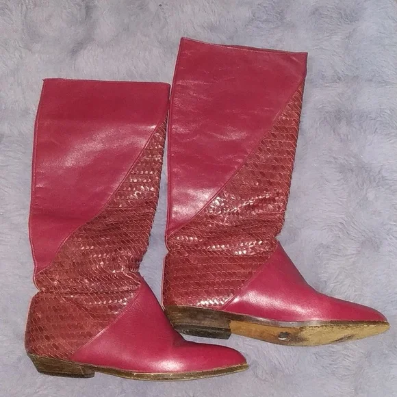 Evan Picone Burgundy Vintage Boots - Picture 6 of 8